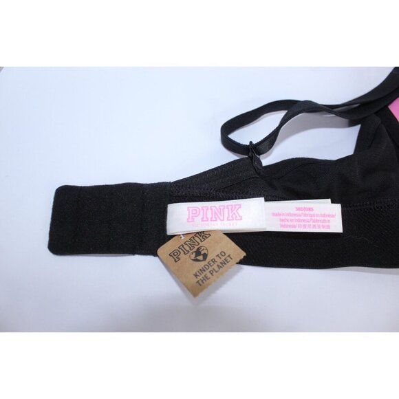 Pink By Victoria's Secret 38 D Black Solid Push Up Lightly Padded Unwired NWT - Picture 7 of 15
